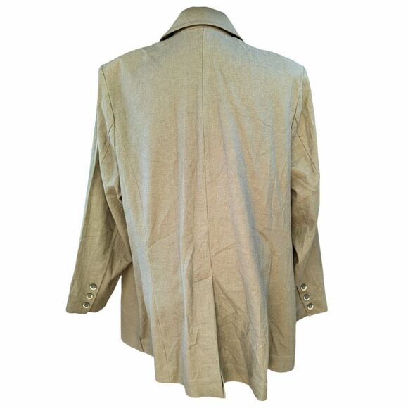 Universal Standard Women's Coastal Linen Blend Two Button Olive Green Blazer NWT - Picture 4 of 11
